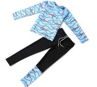 Costume da Bagno Bambino, Costume da Bagno Rash Guard a Maniche Lunghe per Ragazzi, UPF 50+, Due Pezzi Separati per Nuoto e Surf