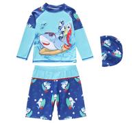 Costume da Bagno Bambino Manica Lunga Rash Guard Pantaloncini UPF 50 1 8 Anni Completo Due Pezzi Protettivo Bambino (Light Blue4, 1-2 Years)