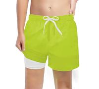 Costume Da Bagno Bambino Pantaloncini Mare Ragazzo Shorts Piscina Con Fodera Interna Compressione Rapida Asciugatura Sportivi Bermuda Spiaggia Boxer Doppia Fodera Protezione Irritazioni Giallo 8T