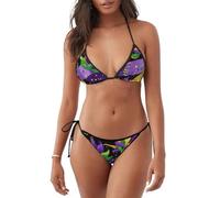 Costume da bagno bikini a due pezzi con maschera di Carnevale per donna, mo