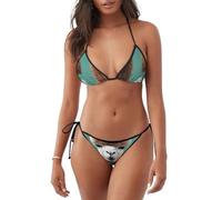 Costume da bagno bikini leggero con stampa alpaca lama due pezzi costume da bagno abbigliamento da spiaggia abbigliamento piscina attività estiva, Nero , XL