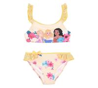 Costume da Bagno Bikini Principesse Disney per Bambine e Ragazze, con Volant e Decorazioni Floreali (IT, età, 6 Anni, Regular, Giallo)