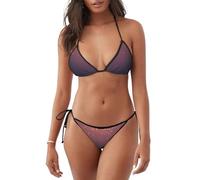 Costume da bagno blu navy con stampa cielo e stelle costume da bagno da donna in due pezzi per vacanze estive attività in piscina, Nero , XL