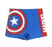 Costume da Bagno Boxer di Marvel per Bambino - Rosso e Blu - 8 Anni - Tessuto ad Asciugatura Rapida - Stampa di Capitan America e Marvel - Prodotto Originale Ideato in Spagna