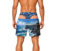 Costume da Bagno con Tasche, Costume da Bagno, Pantaloncini da Surf Estivi | Pantaloncini E Boxer Da Bagno Da Uomo Lino Tuta Aderenti Maratona Paura Classici Stretti Borchie Due Quarti