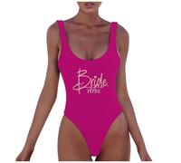 Costume da bagno da donna 1 pezzo, costume da bagno stampato con lettere da donna, bikini sexy senza maniche e schiena nuda