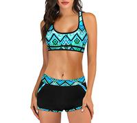 Costume da bagno da donna 2 pezzi Shorty Hawaii Costume da bagno a due pezzi da donna push up fascia set top + pantaloncini bassi di costumi sexy Mayo da bagno Swimsuit Women Brassiere Sport+ Boxer