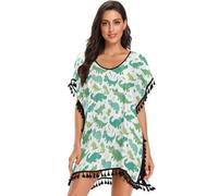 Costume da bagno da donna con coccodrillo e coccodrillo, stile acquerello, copricostume da bagno casual da spiaggia, Carino Cartoon Coccodrillo Alligatore Acquerello, S