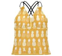 Costume da bagno da donna con scollo a V ad asciugatura rapida e colorato, modello Liberty Blooming, Colorato Piccolo Liberty Blooming, M