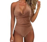 Costume da bagno da donna con scollo a V, design a croce, estivo | Elegante scollo a V, design incrociato, look alla moda, ideale per prendere il sole e fare foto