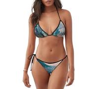 Costume da bagno da donna con stampa di Hong Kong, costume da bagno a due pezzi, per vacanze estive e attività in piscina, Nero , XL