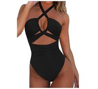 Costume da bagno da donna di grandi dimensioni che dimagrisce un pezzo ventre piatto piscina asciugatura rapida costume da bagno mestruale controllo pancia trikini push-up, Nero , XL