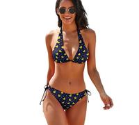 Costume da bagno da donna in gomma gialla con anatra di gomma, costume da bagno a due pezzi, Stile:, S