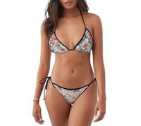Costume da bagno da donna leggero con stampa Torre Eiffel di Parigi Fiore Bikini Due Pezzi Beachwear Estate Attività subacquee, Nero , L