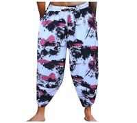 Costume da bagno da donna Pantaloni da spiaggia da uomo Pantaloncini estivi Thai Capri ravanello moda Plus Size allentato casual per estate spiaggia piscina vacanze, G, 3XL