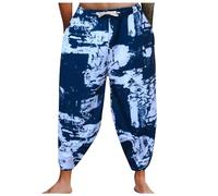 Costume da bagno da donna Pantaloni da spiaggia da uomo Pantaloncini estivi Thai Capri ravanello moda Plus Size allentato casual per estate spiaggia piscina vacanze, Blu, M