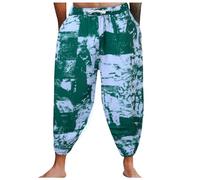 Costume da bagno da donna Pantaloni da spiaggia da uomo Pantaloncini estivi Thai Capri ravanello moda Plus Size allentato casual per estate spiaggia piscina vacanze, Verde, L