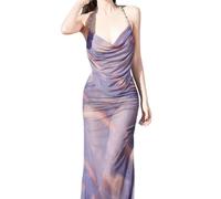 Costume da bagno da donna Set 3 pezzi Costumi da bagno con gonna lunga cravatta tintura stampa costumi da bagno Backless Costume da bagno costumi da spiaggia