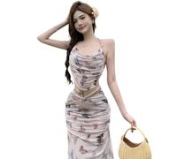 Costume da bagno da donna Set 3 pezzi Costumi da bagno con gonna lunga cravatta tintura stampa costumi da bagno Backless Costume da bagno costumi da spiaggia
