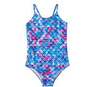 Costume da bagno da ragazza, 1 costume da bagno estivo, costume da bagno per bambini, costume da bagno con spallacci regolabili per lezioni di nuoto, Blu, 4-5 Jahre