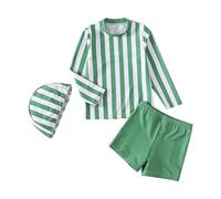 Costume da bagno da ragazzo 2026 Tre Pezzi Costume Da Bagno A Maniche Lunghe Cuffia Da Bagno Per I Neonati (Ragazzi Ragazze) - Per Pantaloni Corti Costume Da Bagno Confortevole, verde, 12-18 Mesi
