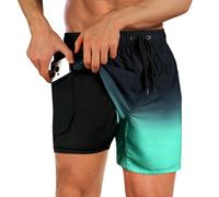 Costume da Bagno da Uomo 2 in 1 Coulisse Trunks da Mare con Fodera a