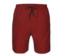 Costume da bagno da uomo color bordeaux, ad asciugatura rapida, con tasche.