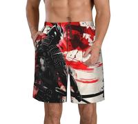 Costume da bagno da uomo con bandiera giapponese Samurai del Giappone, pantaloncini da surf ad asciugatura rapida, pantaloncini da spiaggia lunghi con tasche, multicolore, XL
