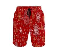 Costume da bagno da uomo con cristalli di neve di Natale, Colore unico, L