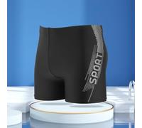 Costume da bagno da uomo con interno foderato e coulisse in vita, realizzato in nylon e poliestere, progettato per il nuoto e gli sport acquatici (XL grigio)