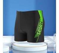 Costume da bagno da uomo con interno foderato e coulisse in vita, realizzato in nylon e poliestere, progettato per il nuoto e gli sport acquatici (2XL verde)