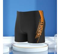 Costume da bagno da uomo con interno foderato e coulisse in vita, realizzato in nylon e poliestere, progettato per il nuoto e gli sport acquatici (3XL arancione)