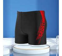 Costume da bagno da uomo con interno foderato e coulisse regolabile, progettato per comfort e mobilità nel nuoto e negli sport acquatici (2XL rosso)