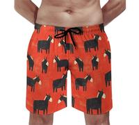 Costume da bagno da uomo, con stampa di asino, con fodera in rete, ad asciugatura rapida, Multicolore, X-Large