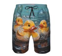 Costume da bagno da uomo in gomma con paperelle in bolle, per spiaggia, surf, nuoto, colore bianco, bianco, L