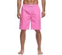 Costume da bagno da uomo, lungo, da surf, con coulisse, elastico, con tasche, ad asciugatura rapida, per attività all'aria aperta, pantaloni corti estivi, traspiranti, elasticizzati, Colore: rosa., M