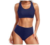 Costume da Bagno Donna 2 Pezzi Costumi Mare A Vita Alta Bikini Set Push Up Imbottito Reggiseno Sportivo Bikini Top Beachwear Swimwear,costume da bagno in stile sportivo che valorizza le vostre curve