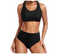 Costume da Bagno Donna 2 Pezzi Costumi Mare A Vita Alta Bikini Set Push Up Imbottito Reggiseno Sportivo Bikini Top Beachwear Swimwear,costume da bagno in stile sportivo che valorizza le vostre curve