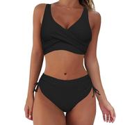 Costume da Bagno Donna A Vita Alta Due Pezzi Bikini Set Imbottito Reggiseno Push up Costumi da Mare Donna Beachwear Swimwear Abiti da Spiaggia Costume da Bagno Surf Vestiti da Spiaggia Mare Estate