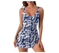 Costume da Bagno Donna Curvy - Costume da Bagno da Donna con Stampa Floreale Sexy con Bretelle Regolabili per Coprire La Pancia con Cuscinetti per Il Seno per Dimagrire