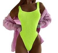 Costume da Bagno Donna Intero Un Pezzo Interi 2025 Costumi da bagno interi da donna Pancia Costume da bagno a vita alta Avvolgere Tie Back Monokini Costumi da bagno Costume da bagno intero (Yellow, L)
