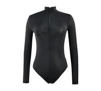 Costume Da Bagno Donna Manica Lunga,Costume Intero Donna Con Cerniera Con Zip Protezione Uv Rash Guard Surf Sexy Slim Fit Vita Alta Stampe Muta Da Sub Controllo Della Pancia Spiaggia Swimsuit