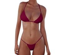 Costume da Bagno Donna Sexy Triangolo Bikini Due Pezzi Costumi da Bagno Lucente Clubwear