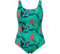 Ulla Popken Costume da Bagno Alice, Softline, Foglie in Acqua 827763 Intero, Verde, 46-48 Donna