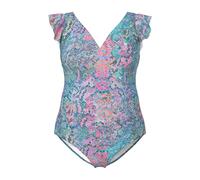 Costume da bagno donna Ulla Popken taglie forti serpente volant maniche ad ala