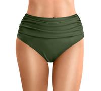 Costume da Bagno Donna Vita Alta Mutande Mestruali Donna Slip del Bikini del Periodo Costumi Assorbenti per Ciclo Mare Pantaloncini Donna Curvy Swimsuit Donna Costume Contenitivo (01 Army Green, L)