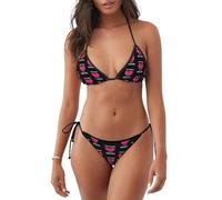 Costume da Bagno Due Pezzi I Am Stronger Than Breast Cancer Bikini Set Halter Costumi da Bagno per Donne Imbottito Beachwear per Spiaggia Estate Mare M