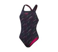Speedo HyperBoom Allover Medalist Costume da Bagno per Donna, Nero/Rosa, 34