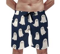 Costume da bagno hawaiano da uomo, con stampa di fantasmi carini, ad asciugatura rapida, con fodera in rete, Multicolore, X-Large