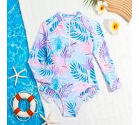 Costume Da Bagno Intero A Fantasia Di Carini Piante Stampate Per Ragazze Giovani 6Y,7Y,8Y,4Y,5Y,9-10YPianteTessuto